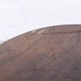 1960s Scandinavian tripod coffee table with glossy varnish in mahogany wood.