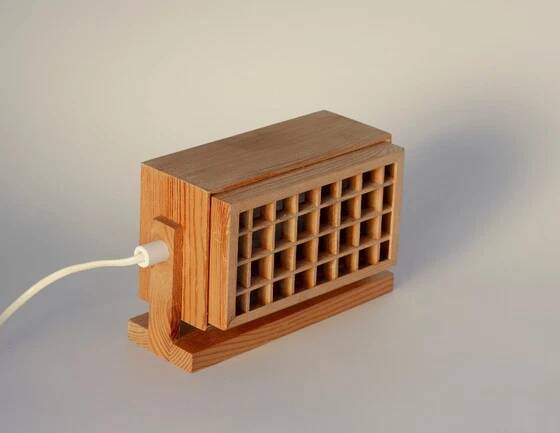 Pine wall lamp - Sweden, 1970s