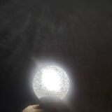 Duo of lamps in textured globe with a great play of light.