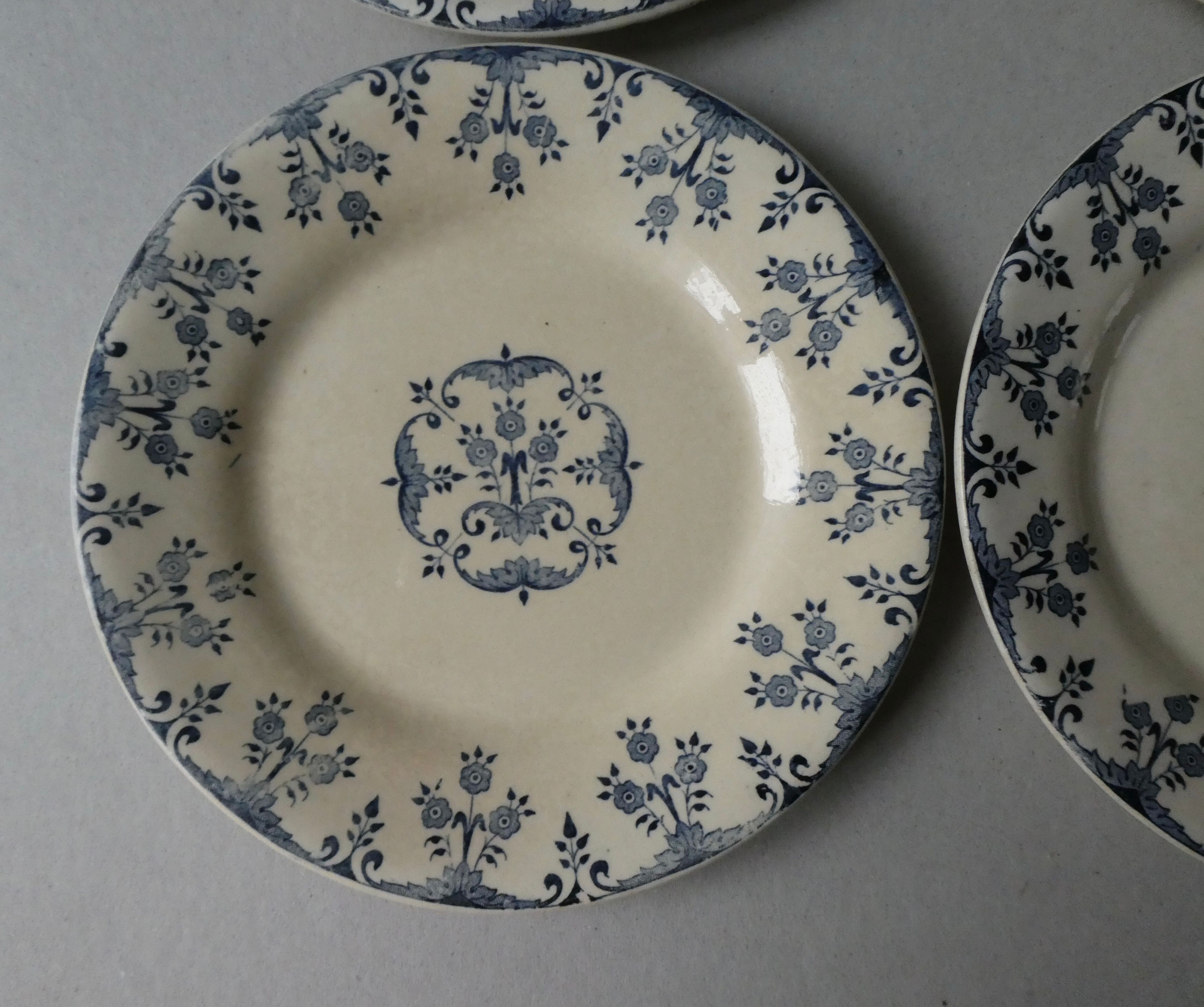 Set of 6 plates Gien iron earth, model Florence