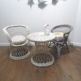 Rattan chair and table