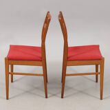 Pair of teak and fabric chairs, 1960 Sweden