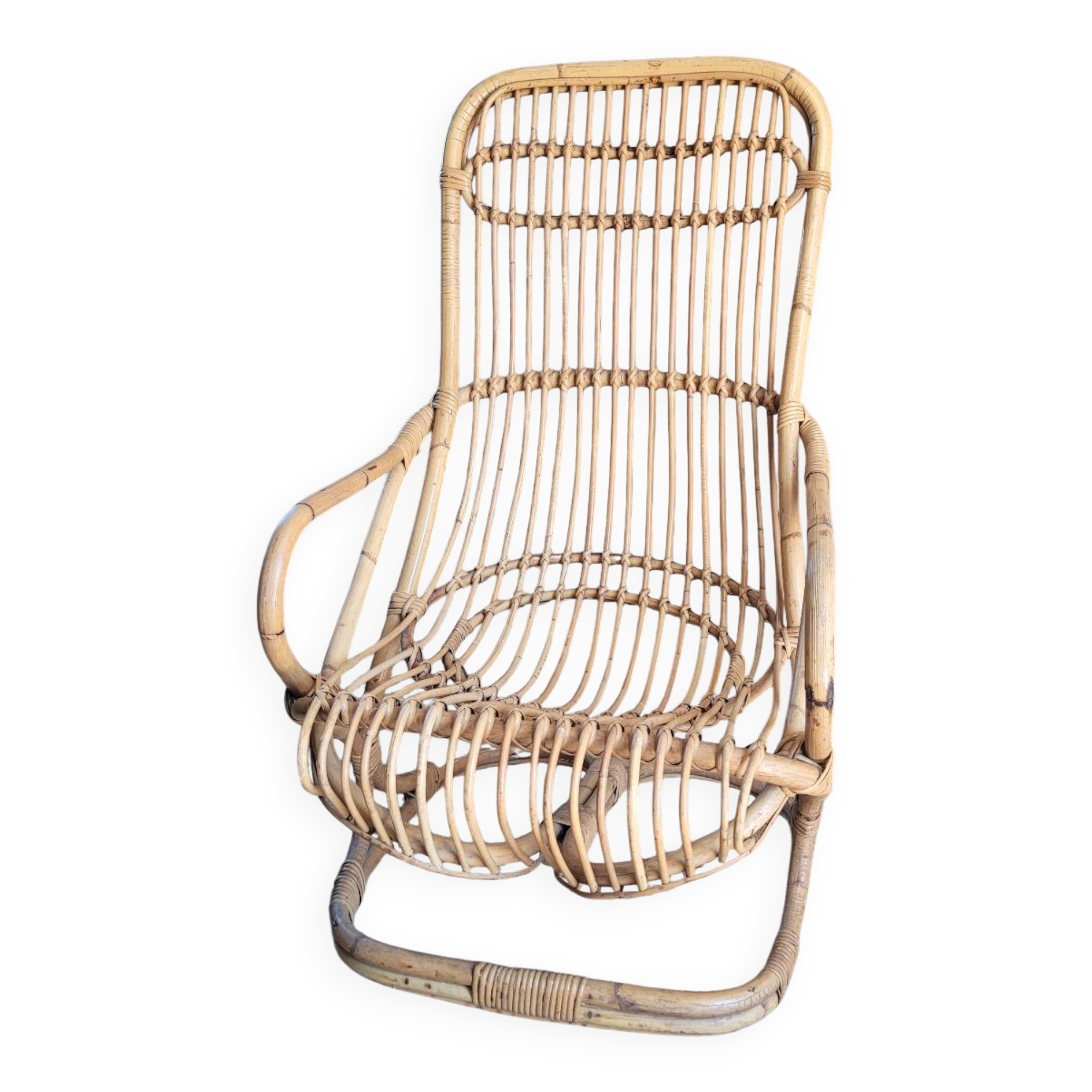 Vintage rattan armchair
