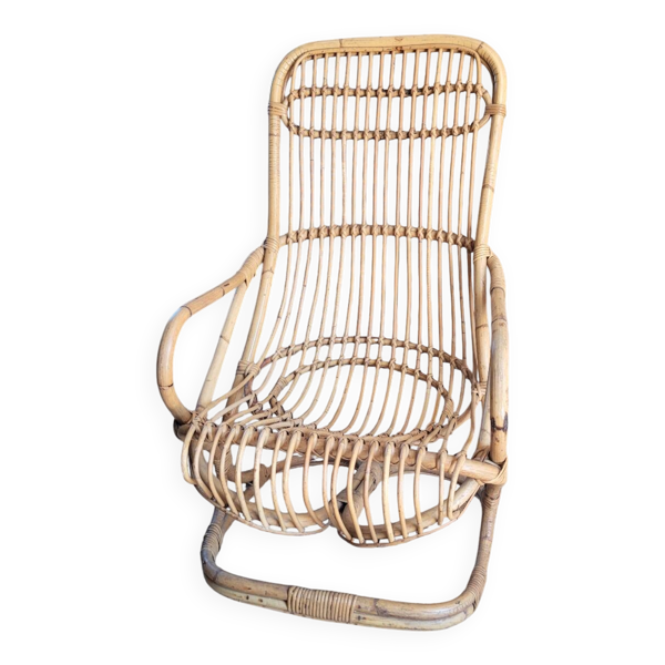 Fauteuil en rotin vintage