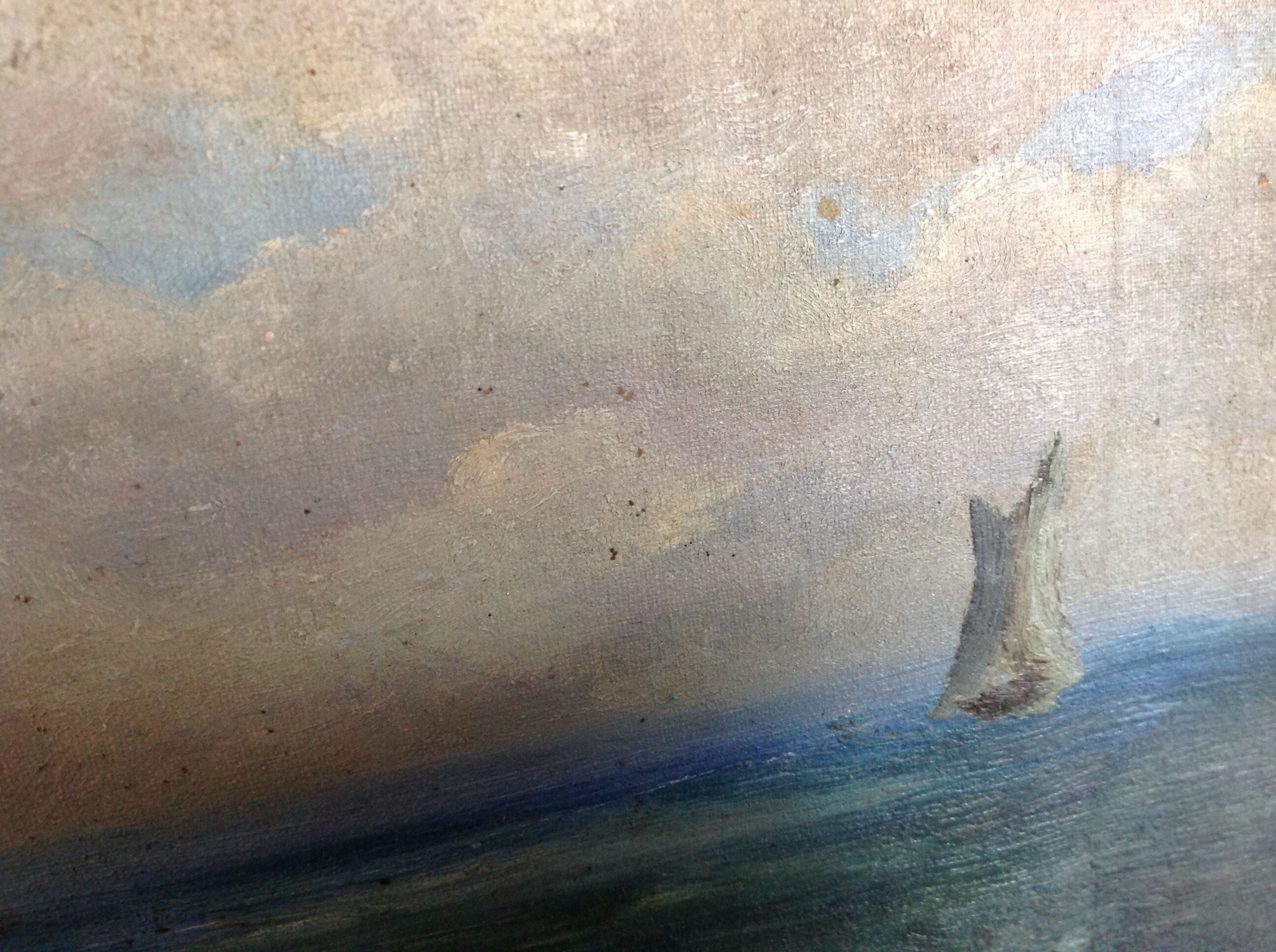 Oil painting of seaside landscape