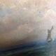 Oil painting of seaside landscape