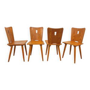 Suite de 4 chaises brutalistes