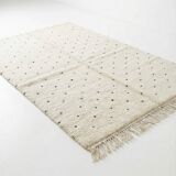 Cream Moroccan rug with black dots 150x250 cm