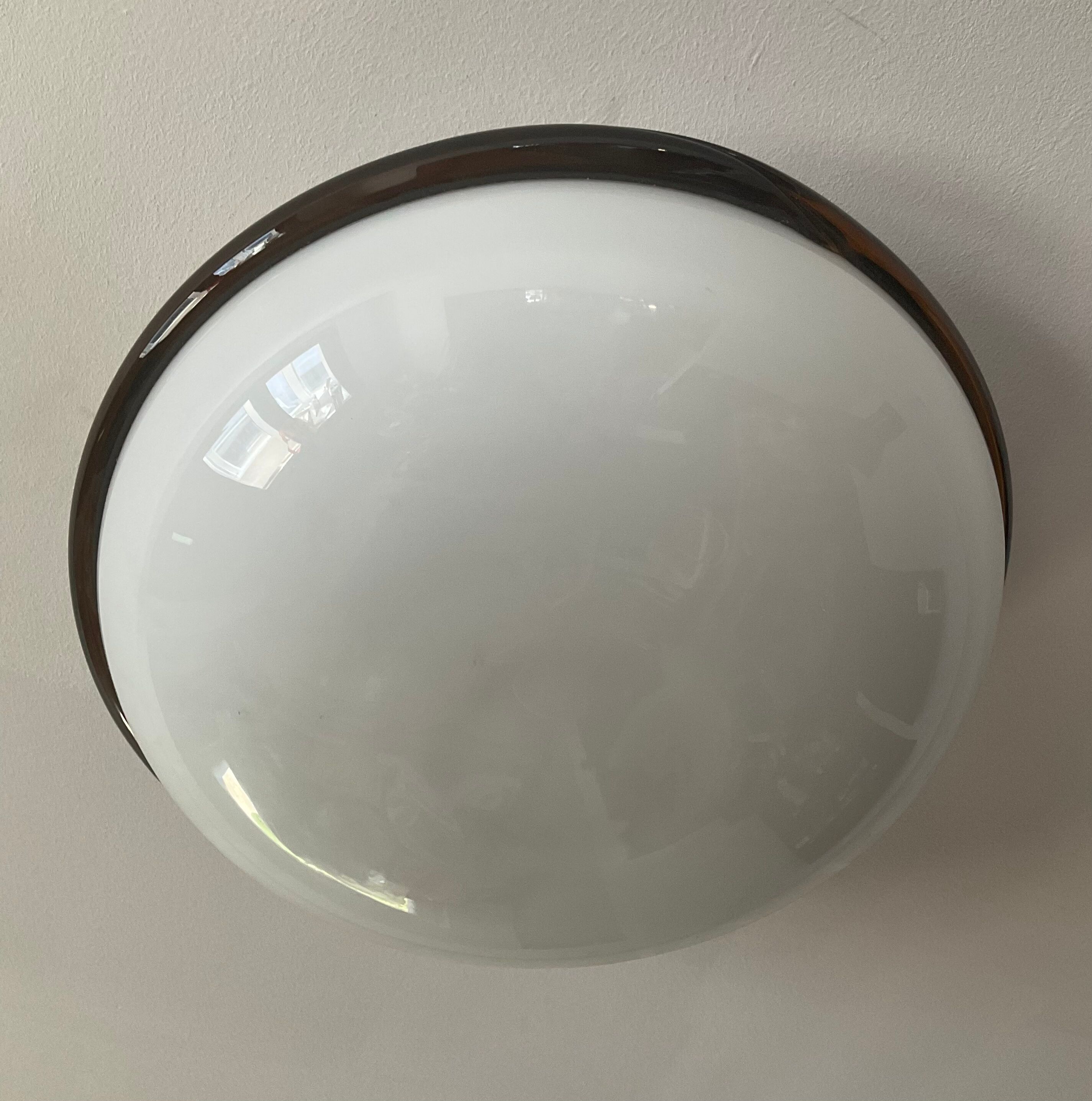 Vintage ceiling lamp in opaline and glass paste