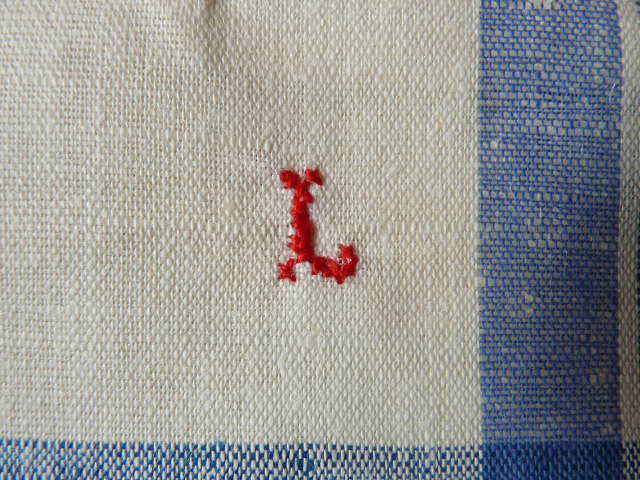 12 old tea towels in new mestizo monogram L