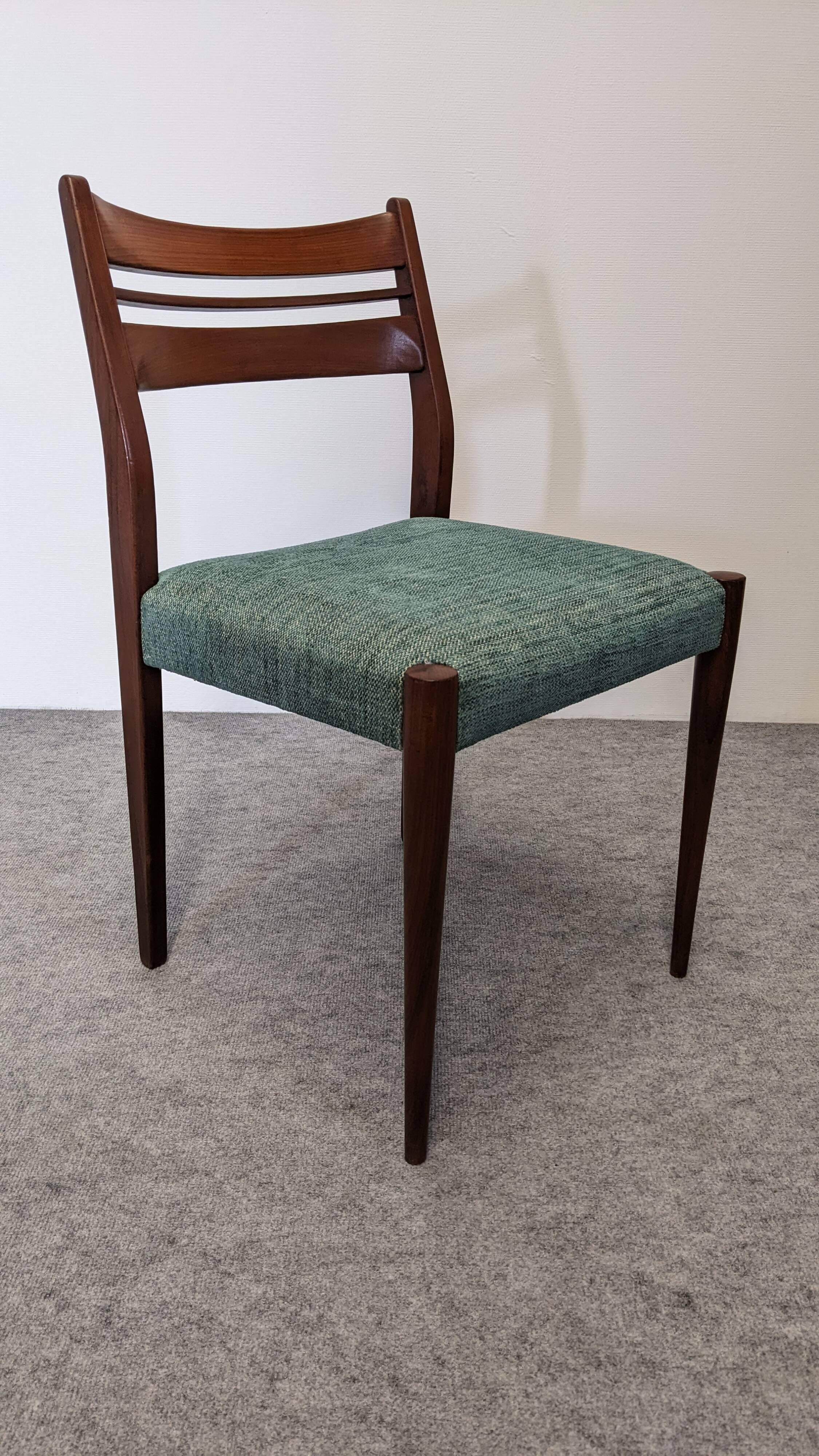 Set of 4 Scandinavian teak chairs, Denmark circa 1960.