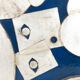 Relief panel "The Acrobat" in silver on a blue background. Contemporary.