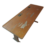 Casala school table with inkwell metal vintage