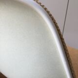 Set of 4 chairs the Fonda by Charles and Ray Eames, woolen yellow straw 1960-1970