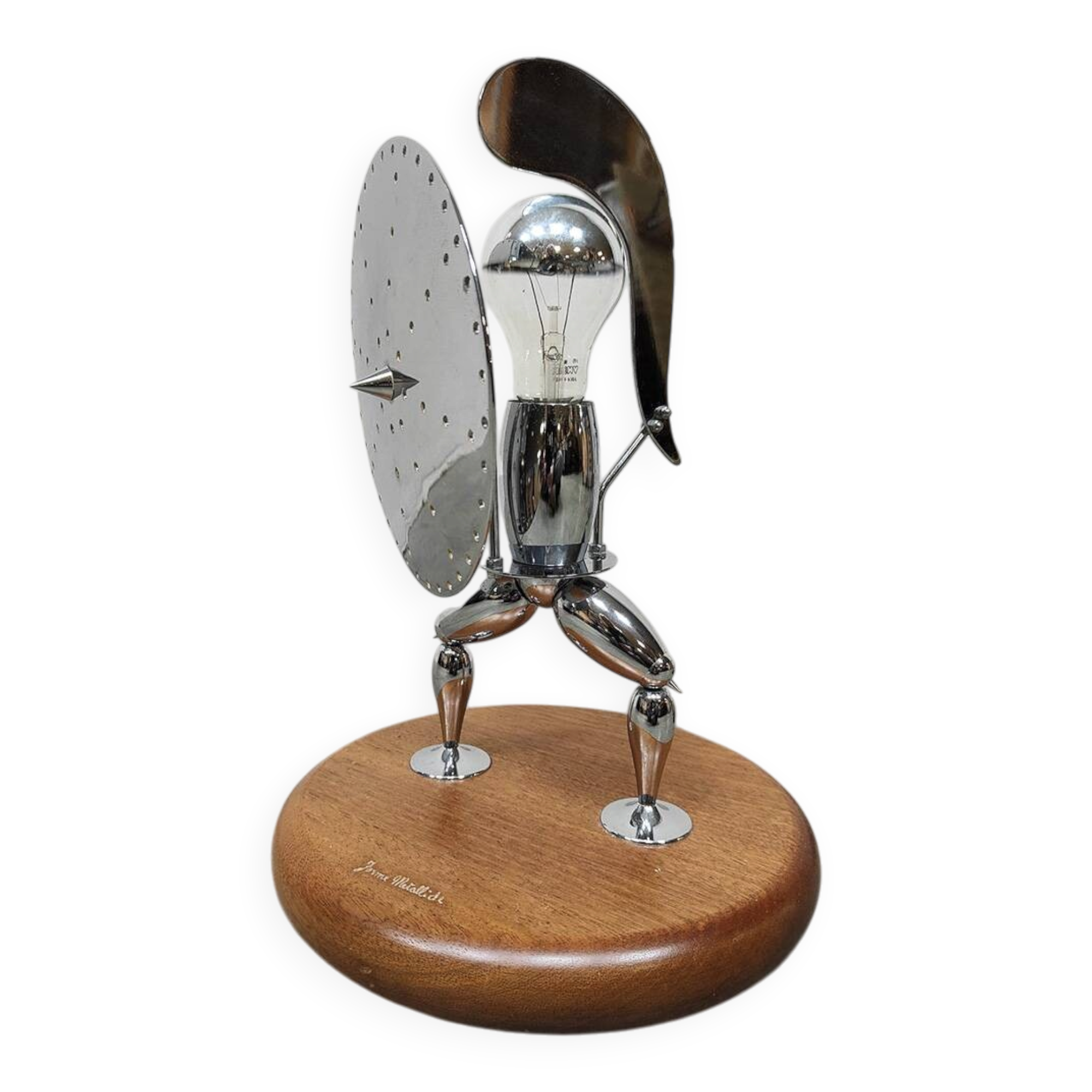 Vintage unique Italian metal figure table lamp