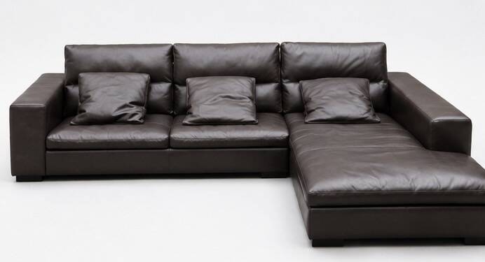 Rochebobois leather corner sofa