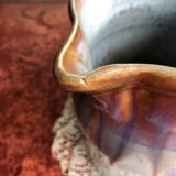 Glazed stoneware pitcher