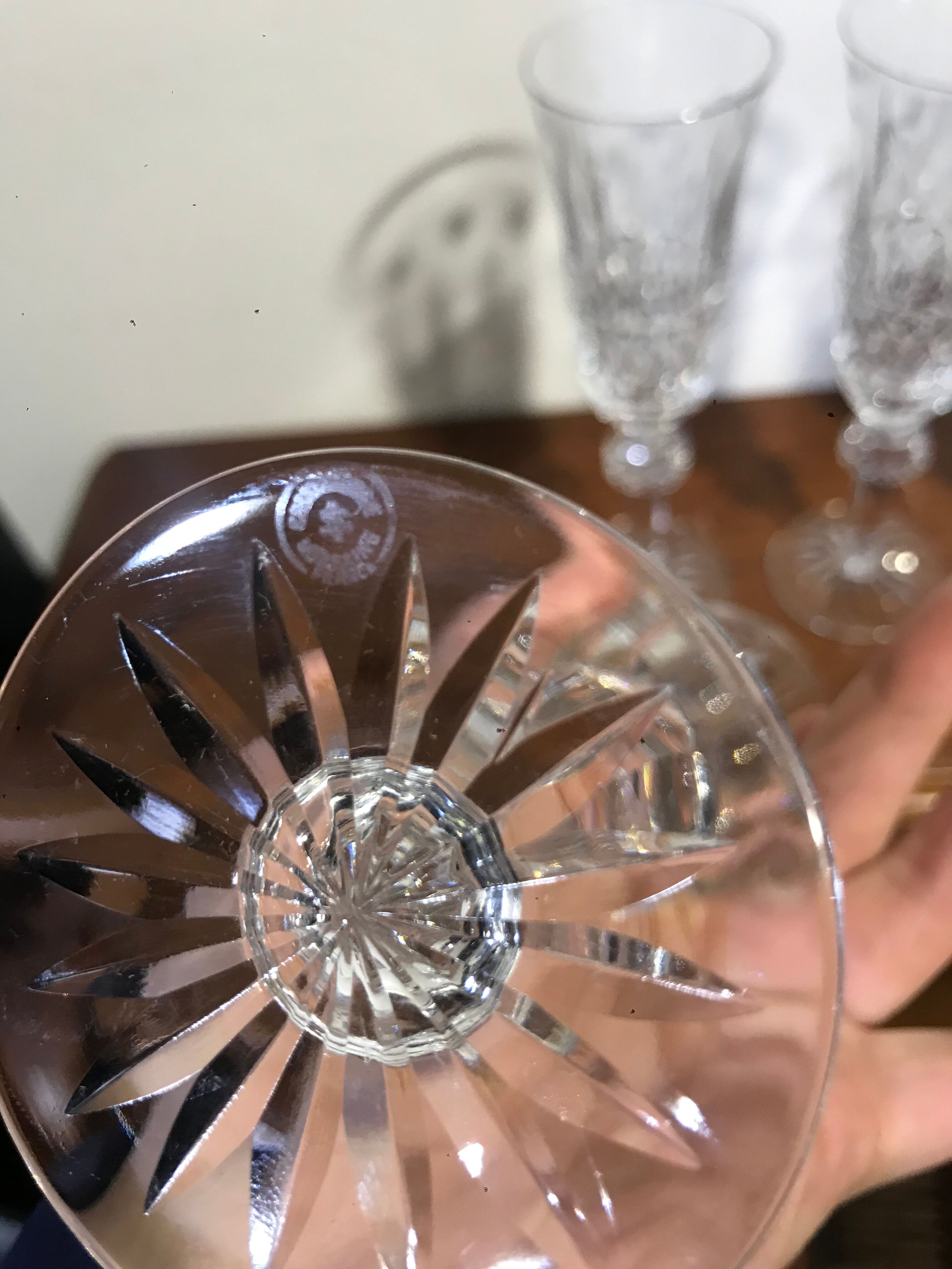 Set de 4 flûtes à champagne cristal de Lorraine style Saint Louis