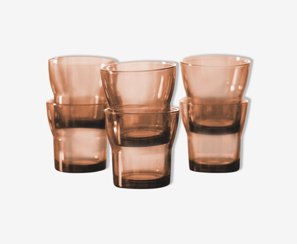 Lot de 6 verres en verre fumé