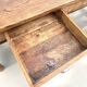 Authentic French farmhouse table from 1890 in solid oak with two drawers.