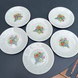 Lot 6 flat plates gien pattern anemones