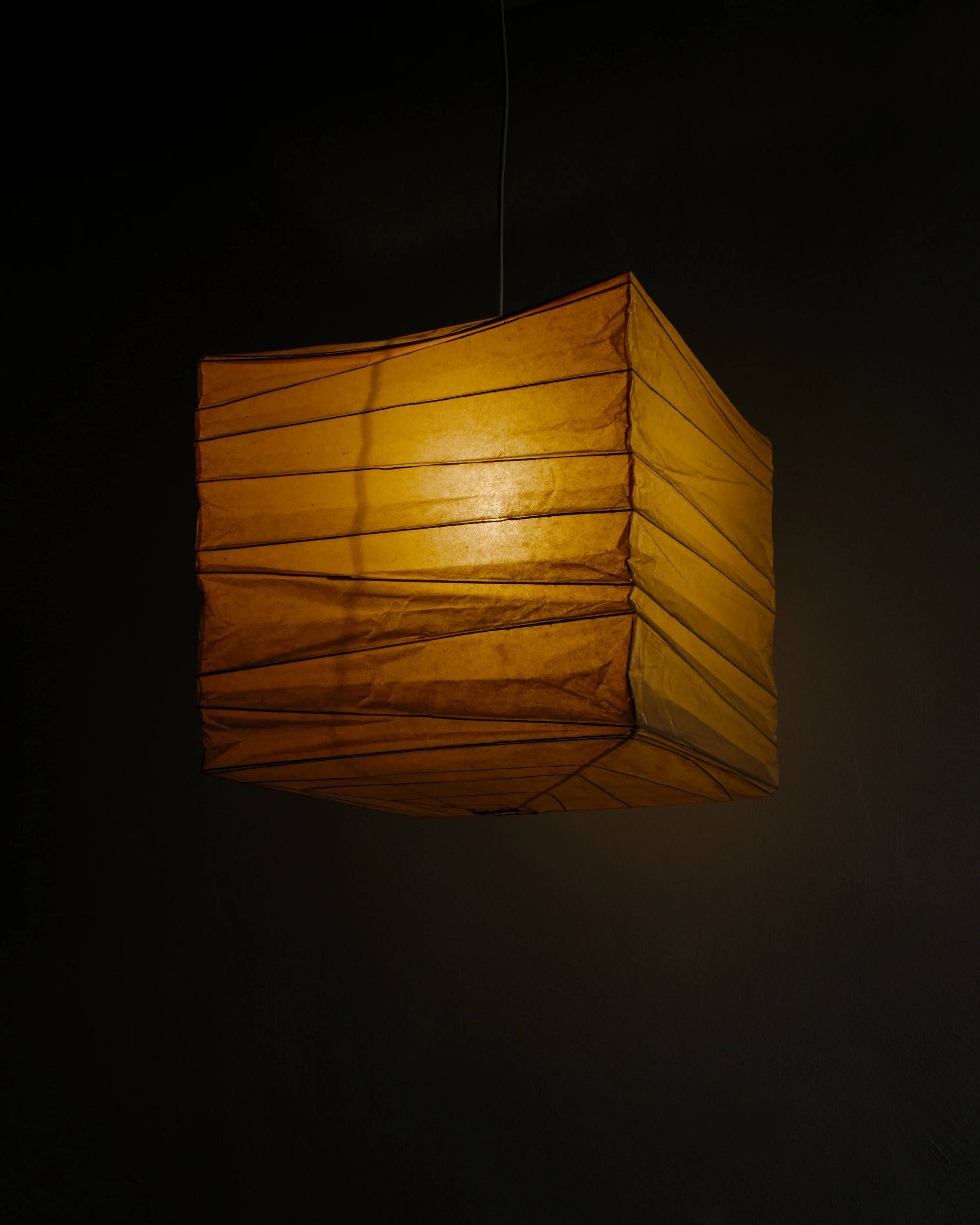 Vintage Mid Century "45X" Ceiling Paper Pendant Lamp Isamu Noguchi, 1970s