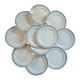 12 flat plates in ironstone from Badonviller