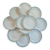 12 flat plates in ironstone from Badonviller