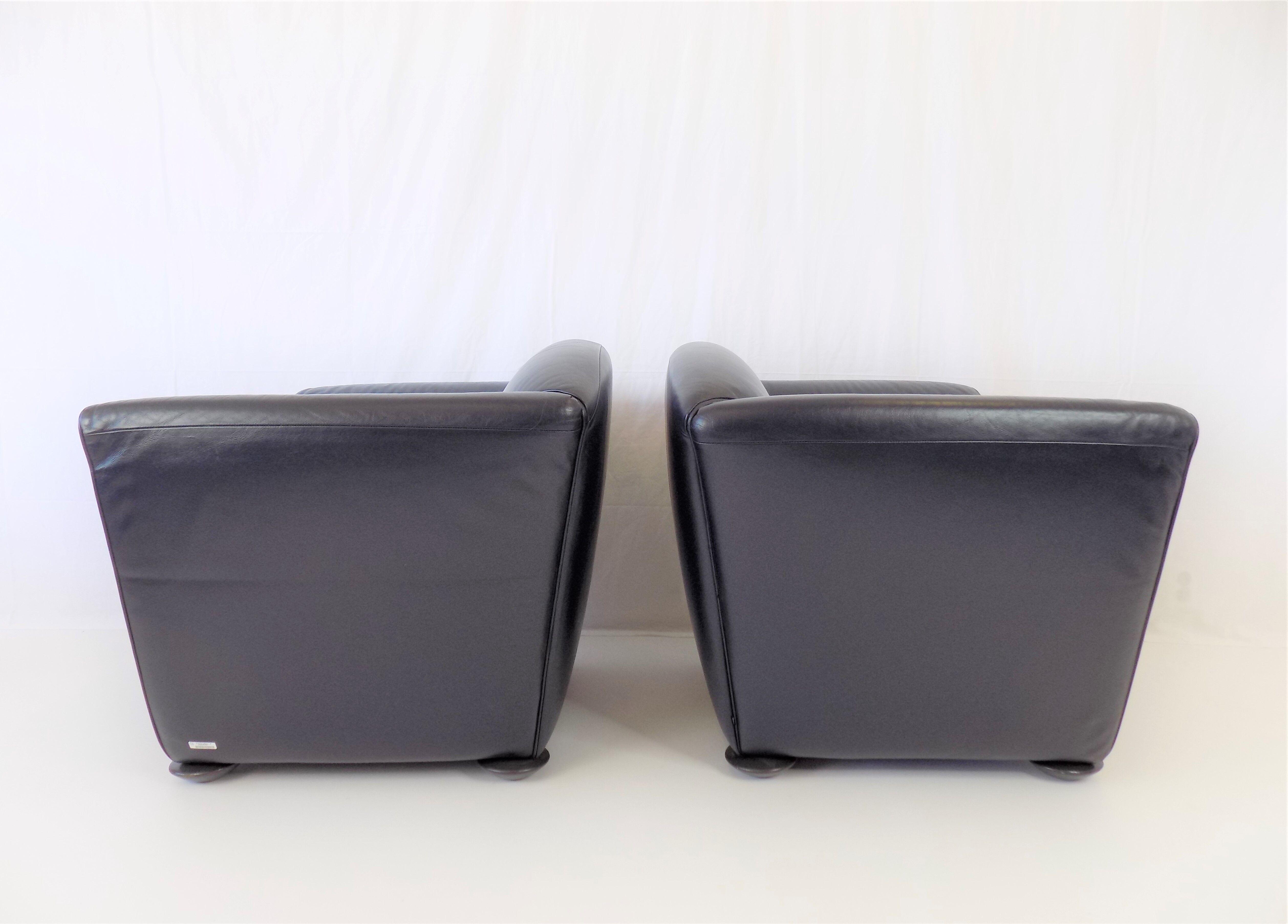 Cor zelda set of 2 leather armchairs by peter maly