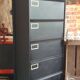 Industrial furniture with 10 metal flaps.