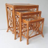 Rattan nesting tables