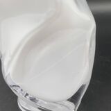 White tinted glass vase with crumpled effect