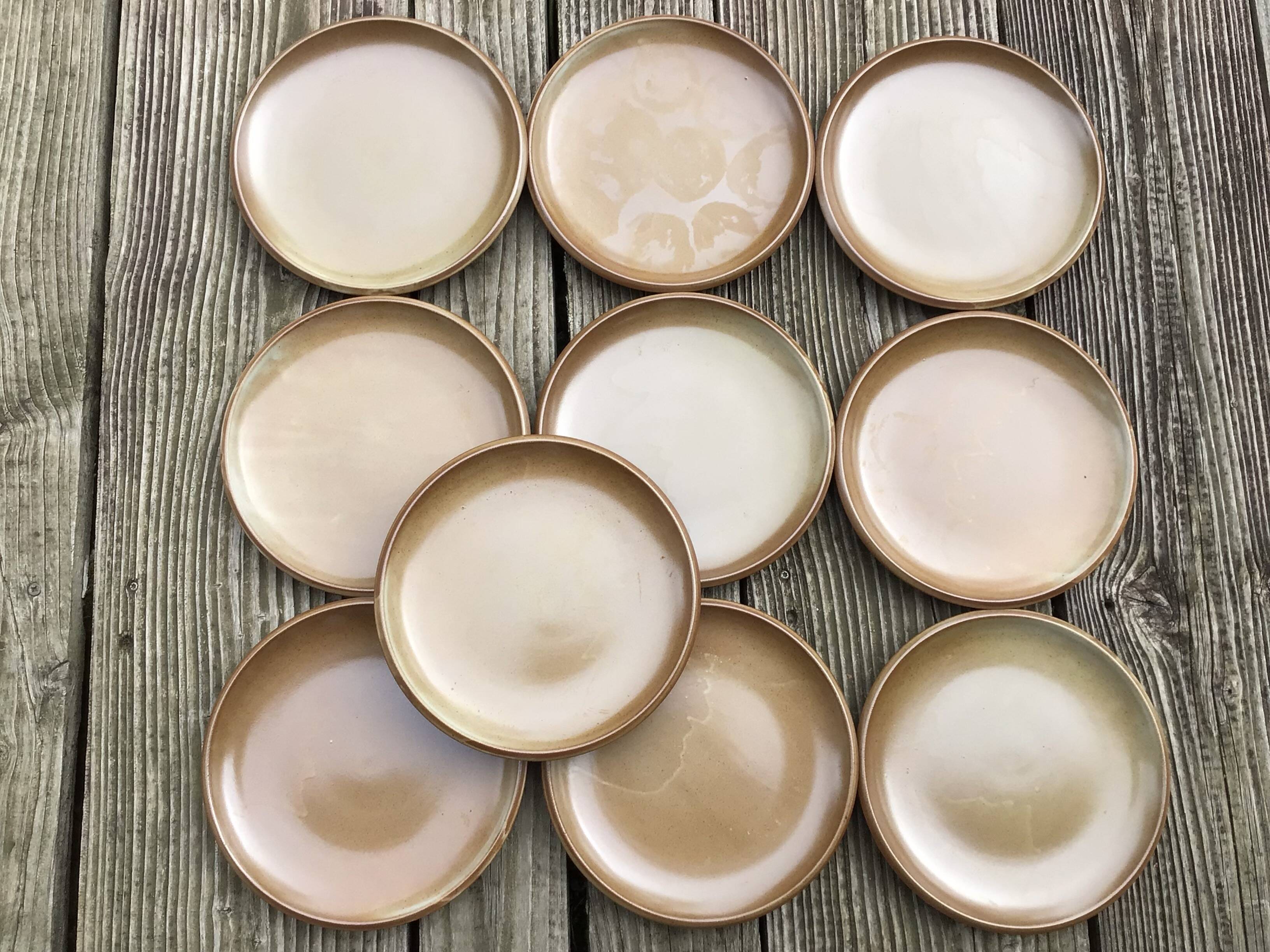 10 Assiettes plates Grès de Brenne France