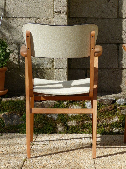 Pair of Bridge skai and wood chairs years 70's