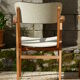 Pair of Bridge skai and wood chairs years 70's