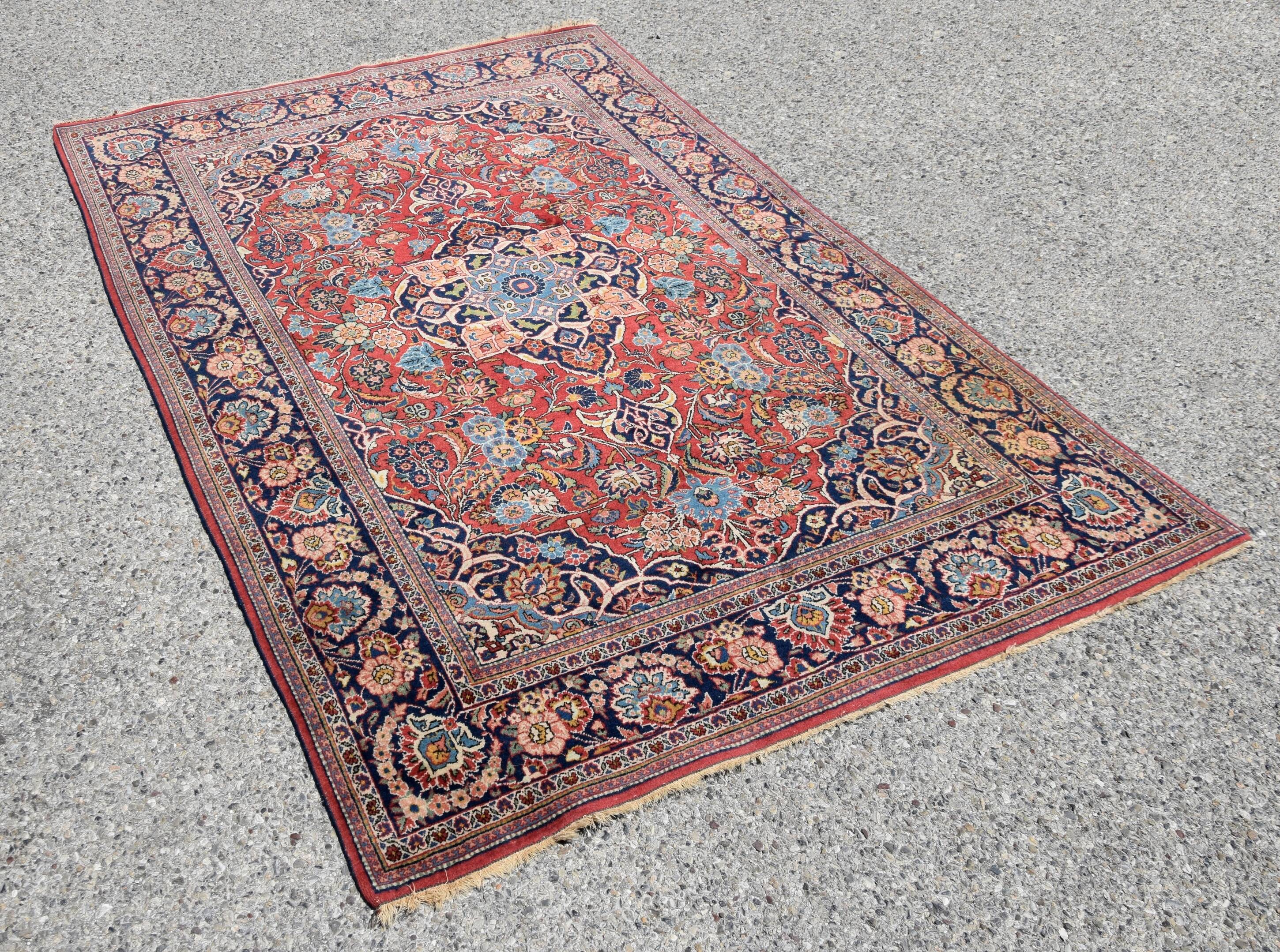Oriental rug iran kashan dabir old: 1.30 x 2.10