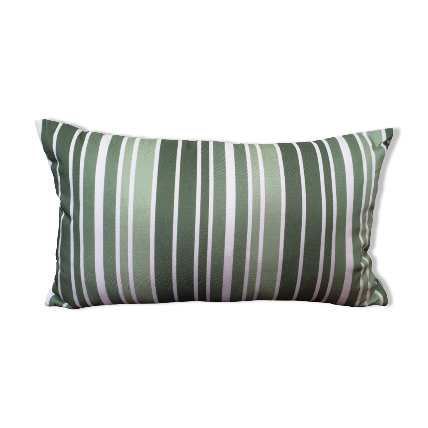 Sage green striped cushion cover