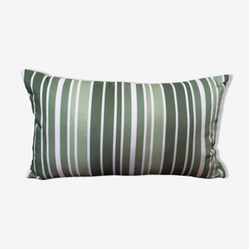 Sage green striped cushion cover