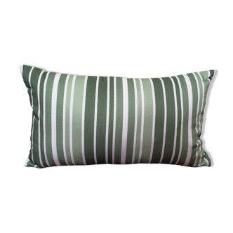 Sage green striped cushion cover