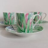 Set of 3 Limoges porcelain coffee cups Patrick Rey and Philippe Deshoulières