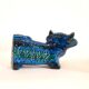 Vintage bull statue, design aldo londi for bitossi, rimini blue series.
