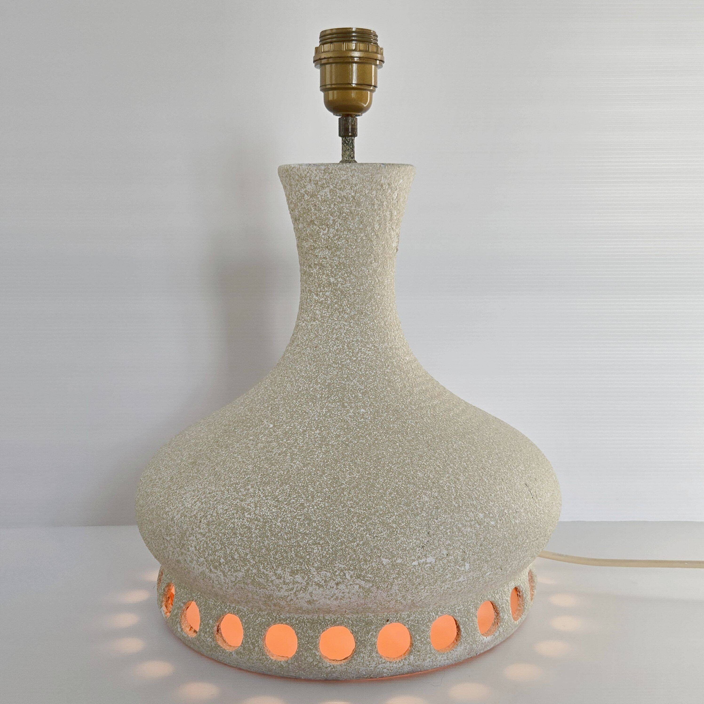 Vintage 1970s orange enamel lamp