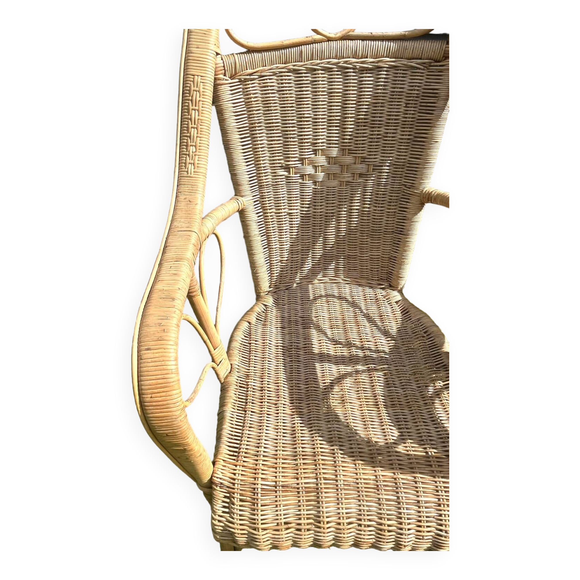 Rattan armchair duo