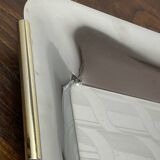 Silver and gold metal serving tray