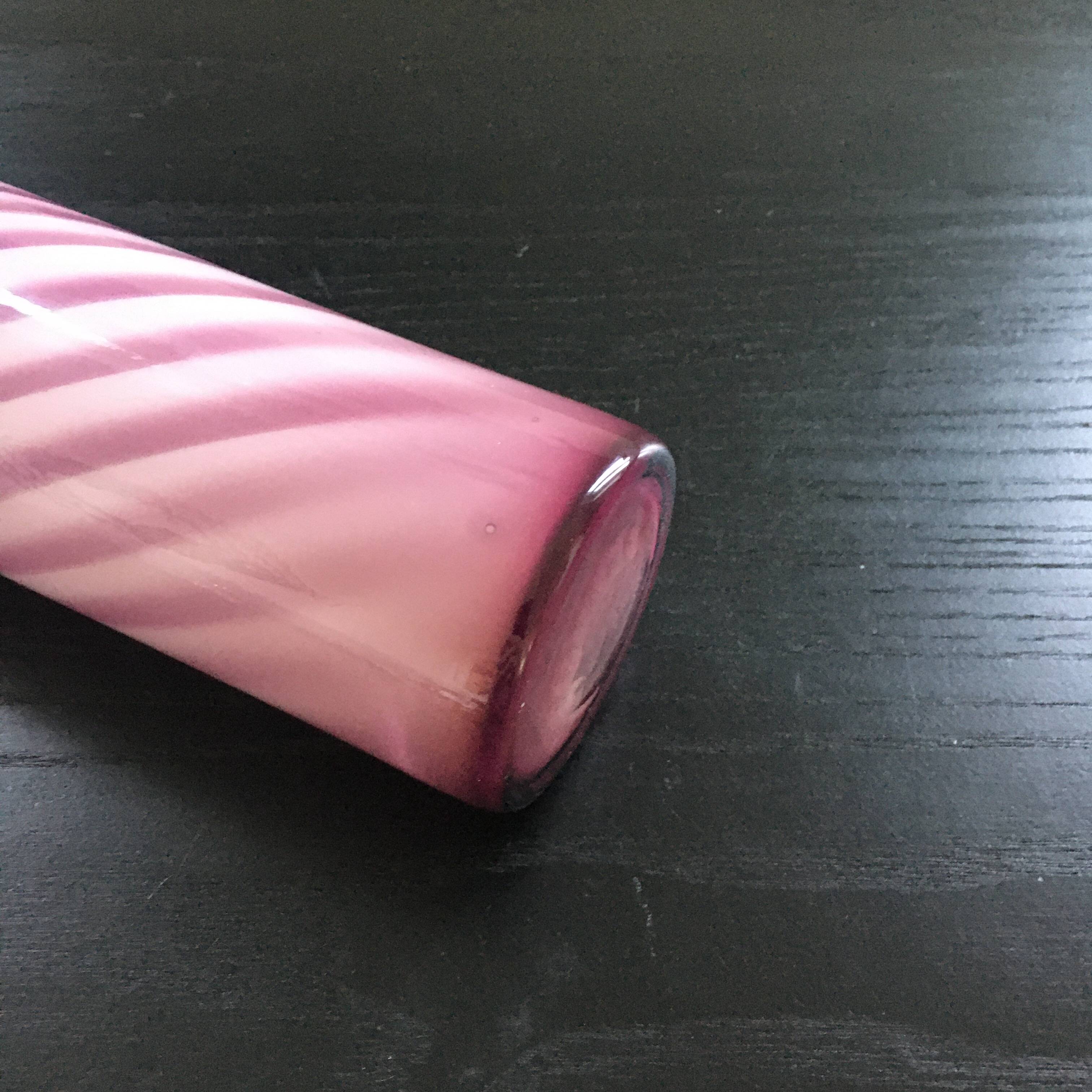 Two-tone pink glass vase