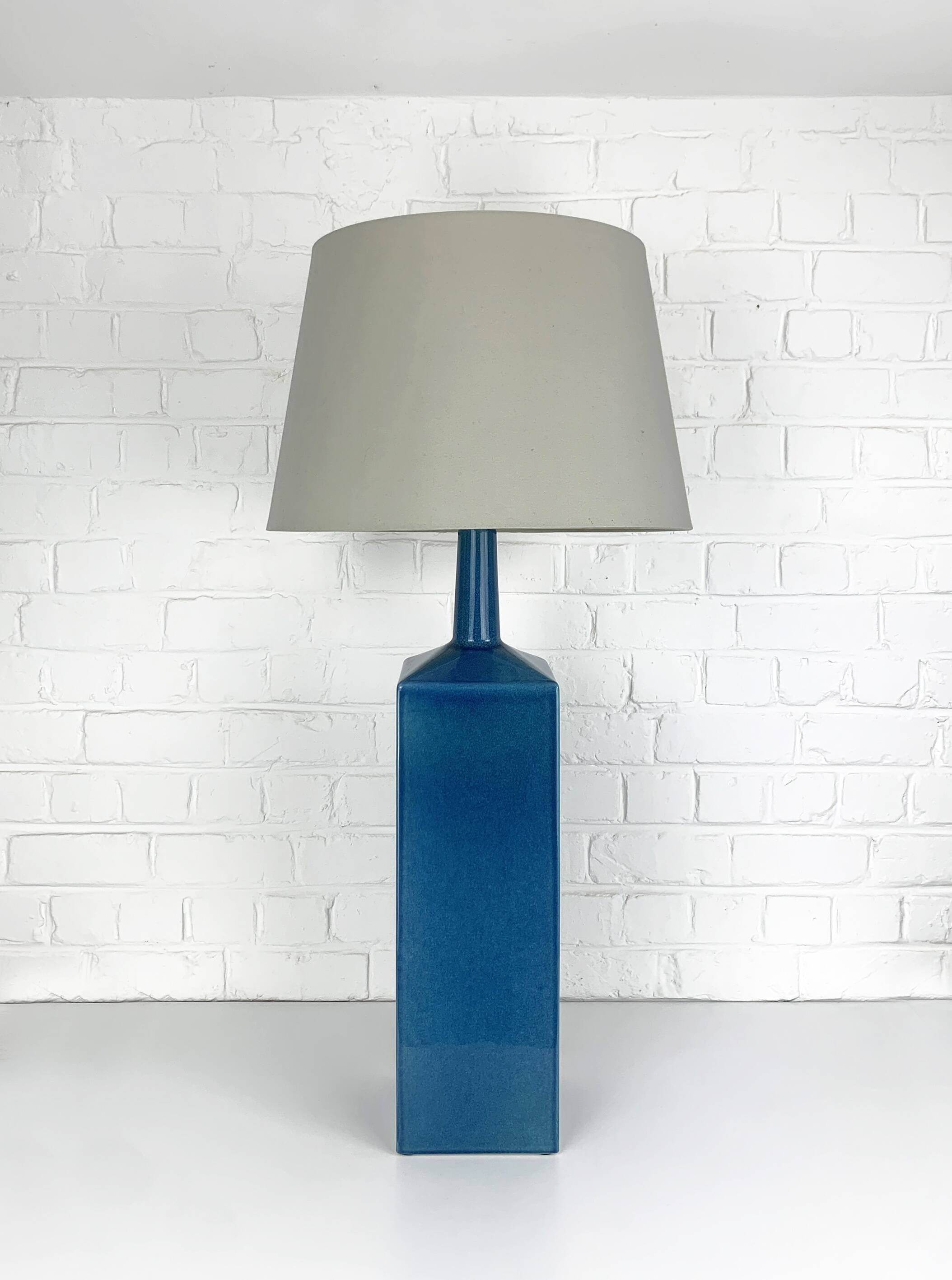 Le Klint Floor Lamp Model No. 357 in blue ceramic, glazed stoneware, Denmark