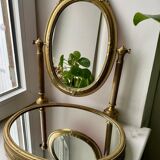Brass psyche mirror 35x46cm