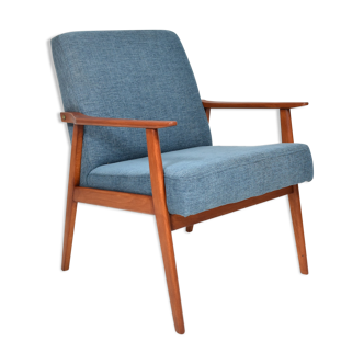 Original club armchair "Snieżnik" 1960s, blue