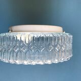 Plafonnier rond en verre ciselé