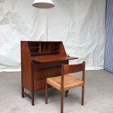 Vtg Mid Century Teak Bureau Chest Drawers Sideboard Desk Scandinavian Danish